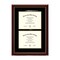 Framerly - 11"w x 8.5"h Double Document Diploma Frame - Solid Hardwood Moulding with Cherry Lacquer Finish and Black and Gold Matting